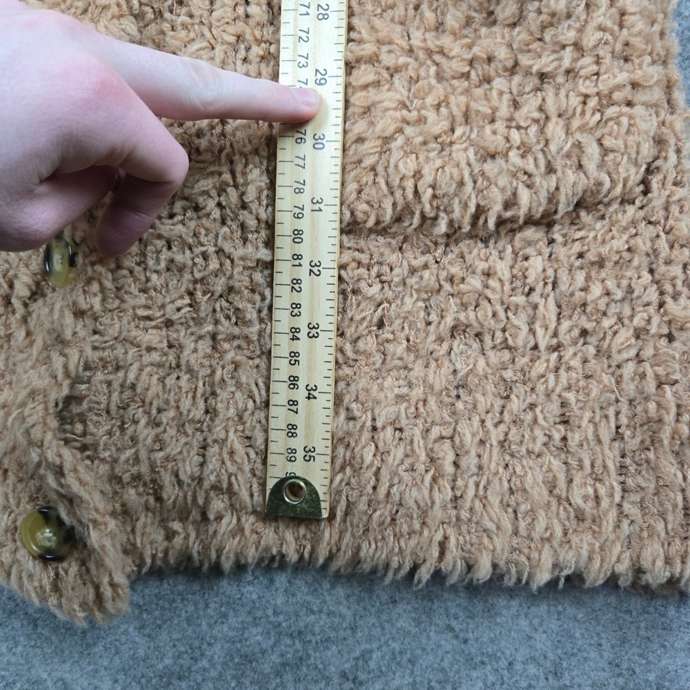 R13 Teddy Bear Cardigan Womens XS Oatmeal Brown Fuzzy Wool Blend Longline Grunge - Picture 16 of 16